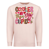 Pale Pink Cooler than Cupid Valentine's Day Premium Sweatshirt - HowdyJamesFarm