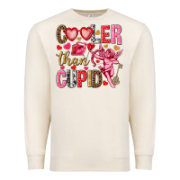 Sandshell Cooler than Cupid Valentine's Day Premium Sweatshirt - HowdyJamesFarm