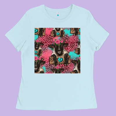 Black Sheep Seamless Pattern Ladies Tee Designed By Hra Design Shop