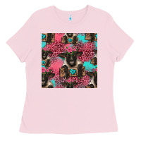 Bubblegum Pink black sheep seamless pattern Ladies Tee - HRA Design Shop