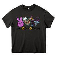 Asphalt peace love nursing Heavy Core Tee - CowhideDigitalArt