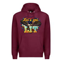 Burgundy Let's get lit America Eagle 4th of july Premium Hoodie - HowdyJamesFarm