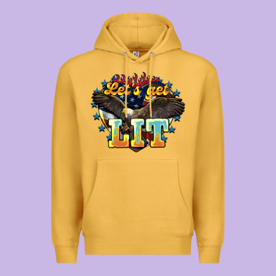 Let's Get Lit America Eagle 4th Of July Premium Hoodie Designed By Howdyjamesfarm