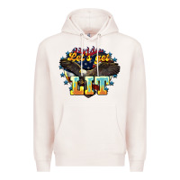 Pale Pink Let's get lit America Eagle 4th of july Premium Hoodie - HowdyJamesFarm