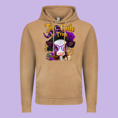 Too Cute To Trick Halloween Baby Calf Vintage Hoodie Designed By Jasminsmagicworld