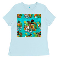 Baby Blue salty vibes seamless pattern Ladies Tee - HRA Design Shop