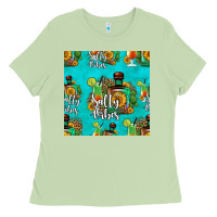 Matcha salty vibes seamless pattern Ladies Tee - HRA Design Shop