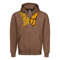 Chestnut childhood cancer butterfly Zipper Hoodie - Jasminsmagicworld