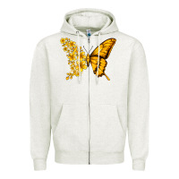 Oatmeal Heather childhood cancer butterfly Zipper Hoodie - Jasminsmagicworld