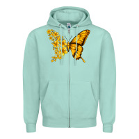 Seafoam childhood cancer butterfly Zipper Hoodie - Jasminsmagicworld
