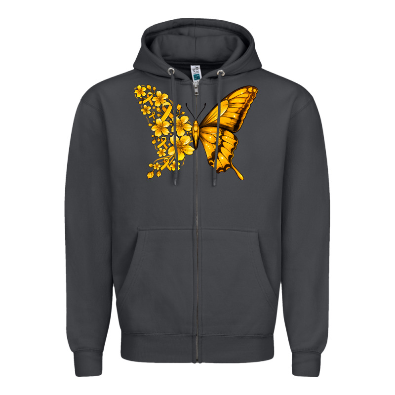 Childhood Cancer Butterfly Zipper Hoodie by Jasminsmagicworld | Teevron