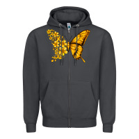 Smoke childhood cancer butterfly Zipper Hoodie - Jasminsmagicworld