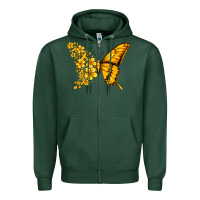 Sports Green childhood cancer butterfly Zipper Hoodie - Jasminsmagicworld