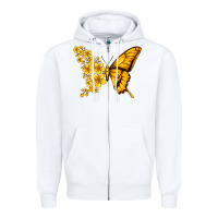 White childhood cancer butterfly Zipper Hoodie - Jasminsmagicworld