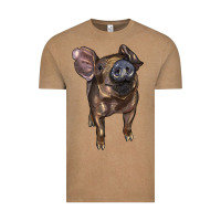 Vintage Coffee baby duroc pig Vintage Tee - LillyAllenDesigns
