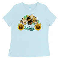 Baby Blue bee happy honey comb Ladies Tee - JahusDesignShop