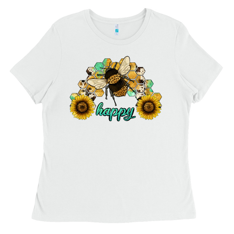 Bee Happy Honey Comb Ladies Tee by JahusDesignShop | Teevron