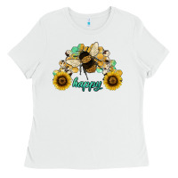 White bee happy honey comb Ladies Tee - JahusDesignShop