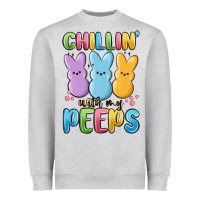 Heather Grey chillin' with my peeps Heavyweight Sweatshirt - MaliasSmallBusiness