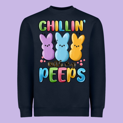 Chillin' With My Peeps Heavyweight Sweatshirt Designed By Maliassmallbusiness