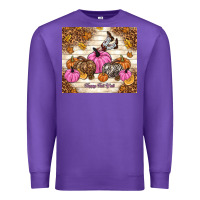 Purple happy fall y'all cowgirl Premium Sweatshirt - TumblerDesignByShophia