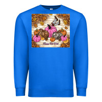 True Royal happy fall y'all cowgirl Premium Sweatshirt - TumblerDesignByShophia