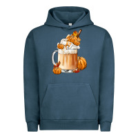 Pigment Midnight Navy Fall Coffee Urban Hoodie - FaDigitalArtStudio