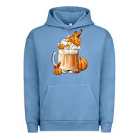 Pigment Pebble Blue Fall Coffee Urban Hoodie - FaDigitalArtStudio