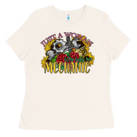 Bone just a woman who loves her mechanic Ladies Tee - SublimationCraftShop