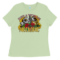Matcha just a woman who loves her mechanic Ladies Tee - SublimationCraftShop