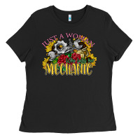 Black just a woman who loves her mechanic Ladies Tee - SublimationCraftShop