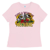 Bubblegum Pink just a woman who loves her mechanic Ladies Tee - SublimationCraftShop