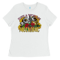 White just a woman who loves her mechanic Ladies Tee - SublimationCraftShop
