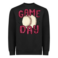 Black game day baseball Heavyweight Sweatshirt - MaliasSmallBusiness