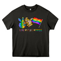 Asphalt peace love pride Heavy Core Tee - CowhideDigitalArt