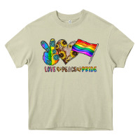 Mossy peace love pride Heavy Core Tee - CowhideDigitalArt