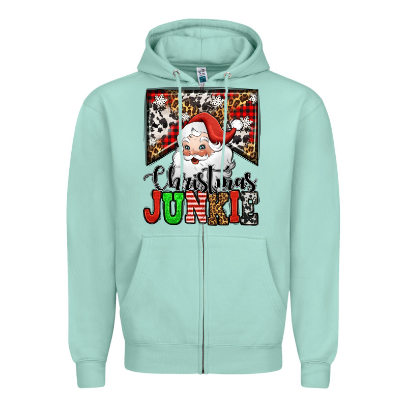 Christmas Junkie Santa Claus Zipper Hoodie by Jasminsmagicworld | Teevron