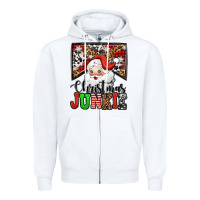 White Christmas junkie Santa Claus Zipper Hoodie - Jasminsmagicworld