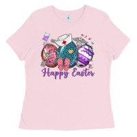 Bubblegum Pink happy easter eggs nurse n Ladies Tee - Neo Western