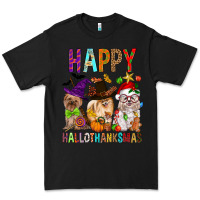 Black Happy hallothankmas dog Premium Tee - FaDigitalArtStudio