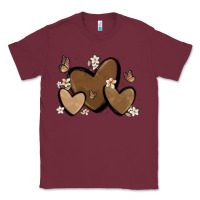 Burgundy melanin hearts Classic Tee - MaliasSmallBusiness