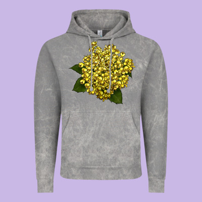Oregon Grape Flower Illustrations Vintage Hoodie Designed By Lillyallendesigns