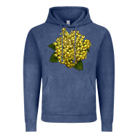 Vintage Denim Oregon Grape Flower Illustrations Vintage Hoodie - LillyAllenDesigns