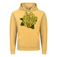 Vintage Mustard Oregon Grape Flower Illustrations Vintage Hoodie - LillyAllenDesigns