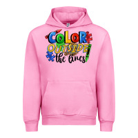Fuchsia Pink Color outside the lines Urban Hoodie - FaDigitalArtStudio