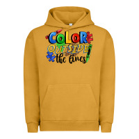 Pigment Peanut Butter Color outside the lines Urban Hoodie - FaDigitalArtStudio