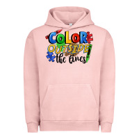 Pigment Salmon Color outside the lines Urban Hoodie - FaDigitalArtStudio
