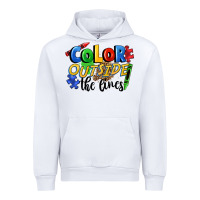 White Color outside the lines Urban Hoodie - FaDigitalArtStudio