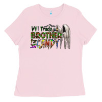 Bubblegum Pink will trade brother for candy Ladies Tee - CowhideDigitalArt