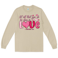 Mushroom let all that you do be done in love Long Sleeve Tee - MaliasSmallBusiness